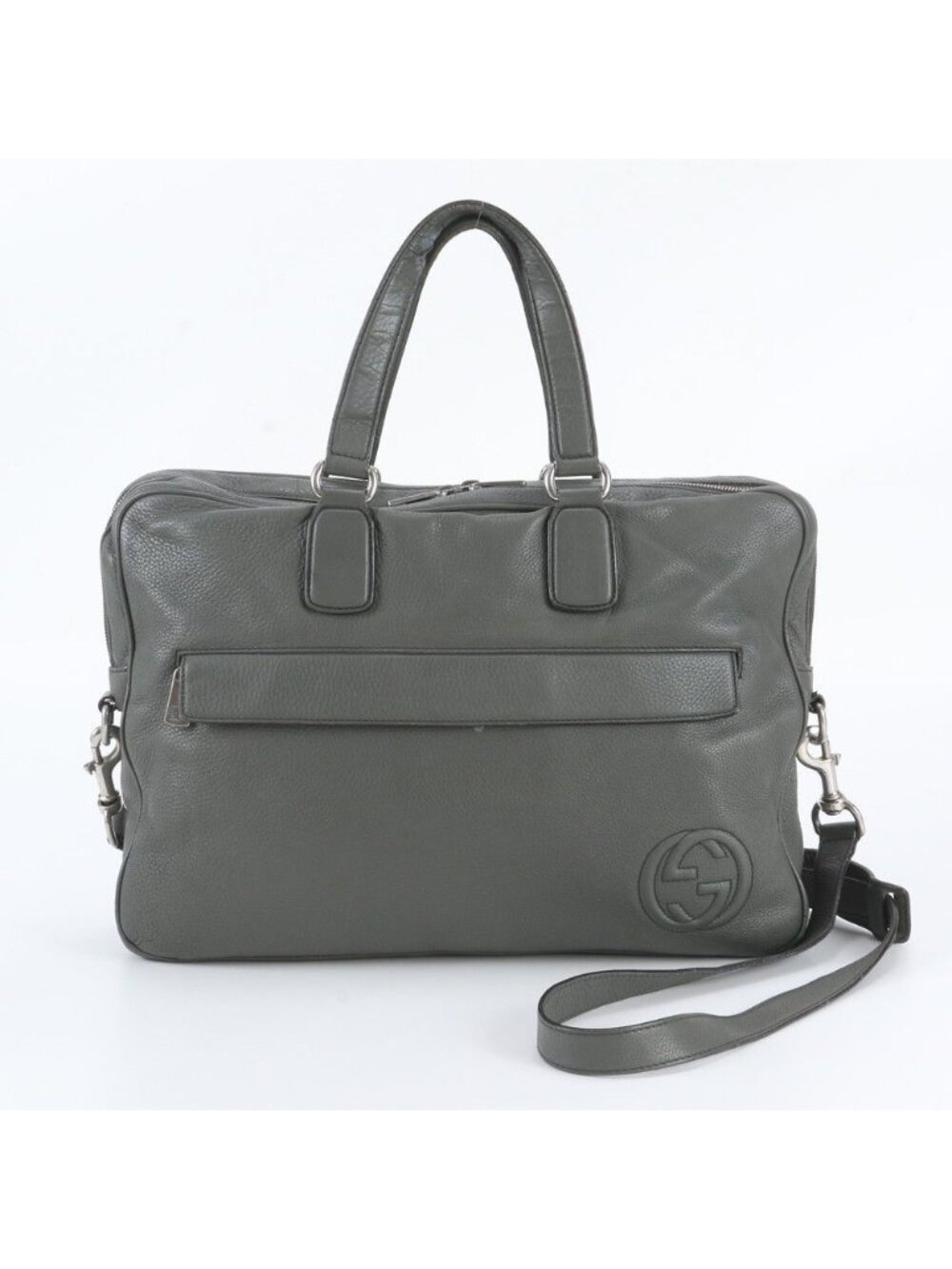 Gucci Soho Interlocking G Leather 2-Way Business Bag Crossbody Shoulder